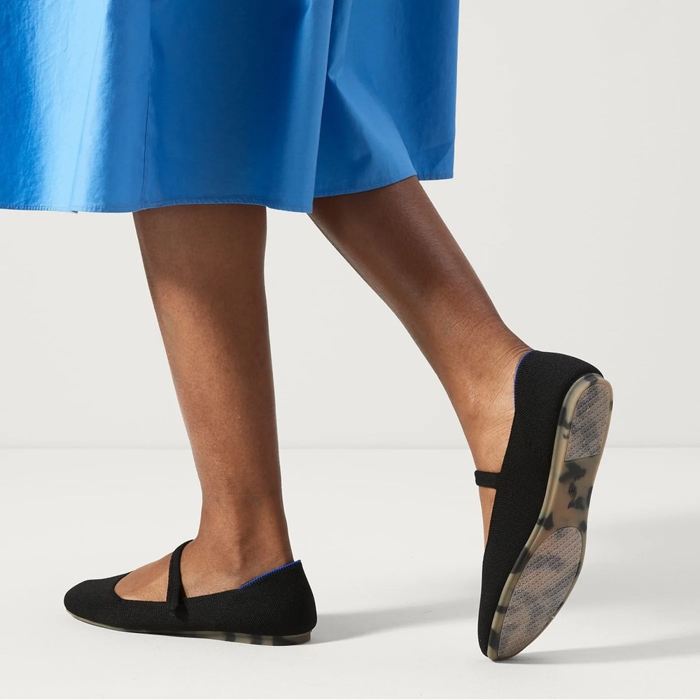 Rothy’s The Square Woven Mary Janes Flats Black Size 8